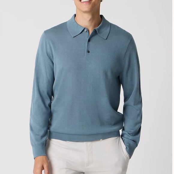 J. Crew Other - J crew dusty cornflower Merino wool-blend sweater-polo